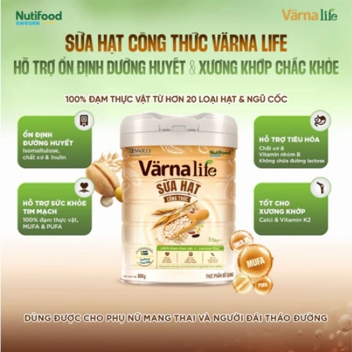 Thực phẩm bổ sung sữa hạt công thức Varna Life