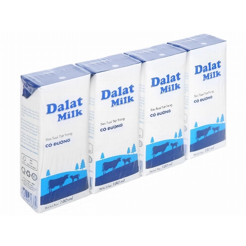 Sữa tươi tiệt trùng có đường Dalat Milk 180ml