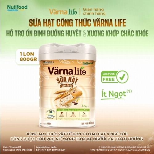 Thực phẩm bổ sung sữa hạt công thức Varna Life